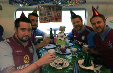 Aston Villa fans are having a birthday party for Stevie G on the train to Wembley