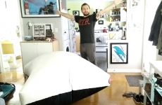 This cat couldn't be less impressed by the 'world's biggest whoopee cushion'