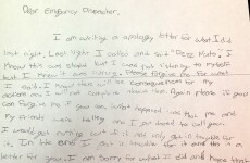 A kid pranked a police station and his parents made him write this brilliant apology letter