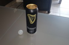 Someone cut the widget out of a can of Guinness because they thought it was a random ball