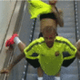 Dani Alves and Neymar made this entrance to the Olympic Stadium this evening