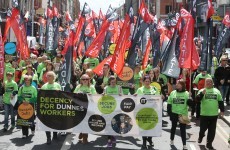 THOUSANDS of protesters descend on Dunnes Stores HQ