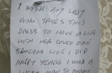 Hunt on for man who donated wife's wedding dress with love note attached