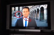 Watch this guy leg it from his house so he can photobomb a live TV broadcast