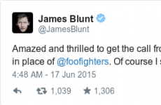James Blunt excellently trolled disappointed Foo Fighters fans this morning