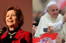 Former president Mary Robinson is very happy with the Pope