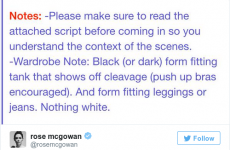 This actress got sent a sexist note with a script and people are not happy