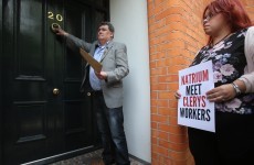 Pictures: Clerys workers protesting outside the HQ of the company that closed their store