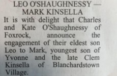 Everyone is sharing this special engagement notice from today's Irish Times