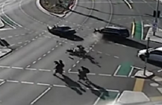 Hair-raising video shows schoolkids narrowly avoiding injury in motorbike crash