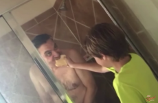 Kids gave their dads their Father's Day brekkie in the shower, and it was hilarious