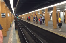 This man's painful fail at leaping across subway tracks is going viral