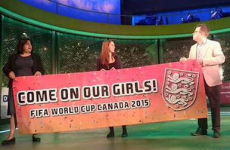 This Women's World Cup banner demonstrates why punctuation is important