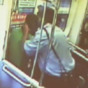 Police officer chokes a man holding his daughter