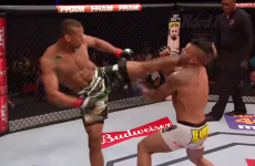 Thiago Santos absolutely flattened his opponent with a violent head kick last night