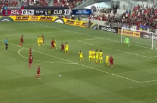 This outstanding free-kick routine must have taken hours to perfect
