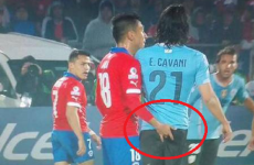 Chile player banned after Cavani arse tickle