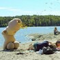 A giant penis is going around shooting glitter at people for a good reason