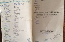 Two brothers have been reusing the same birthday card for over 40 years