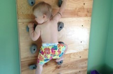 This toddler is able to scale a 7-foot climbing wall