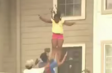 Girls jump from window to escape fire in their home