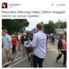 Hillary Clinton dragged reporters around with a rope and it went horribly viral