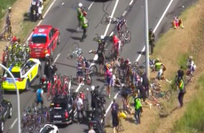 Dan Martin escapes carnage of horrific crash to finish 4th in today's Tour de France stage