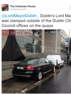 Dublin Lord Mayor's car clamped... outside city council offices