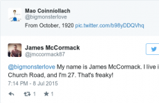 This Twitter interaction between two Dublin men contains the freakiest coincidence...