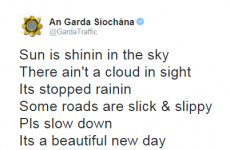 The Garda Twitter account just posted the perfect musical message for motorists