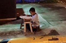 These photos of a homeless boy doing his homework went viral and changed his life