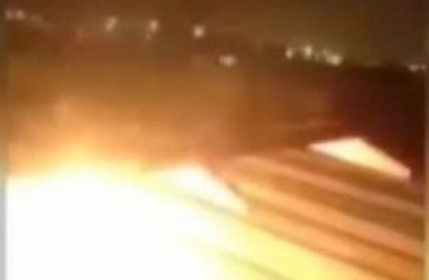 Watch Terrifying Moment As Plane Engine Bursts Into Flames During Take Off