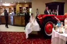 A Sligo bride arrived into her wedding venue on the back of a tractor
