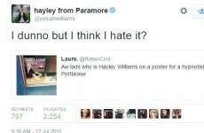 Paramore's Hayley Williams is featured on this poster in Portlaoise... and she's not impressed