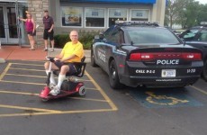 A police car parked in a disabled spot has gone hugely viral