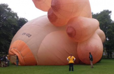 Here's why a giant balloon is dangling ten enormous boobs over Galway