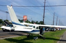 Watch: This plane made an emergency landing on a busy road