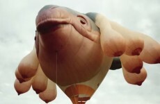 A giant balloon is dangling 10 enormous boobs over Galway
