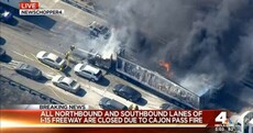 'I just grabbed my kids and ran': People abandon cars and flee fire on California highway