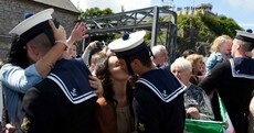 Kisses all round as LÉ Eithne sailors welcomed back home