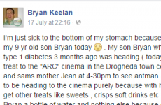 Boy with diabetes prevented from bringing water into cinema receives apology