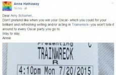 Here's how Anne Hathaway responded to a joke made about her in Amy Schumer's new film