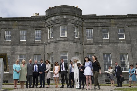 Prince Charles and his party, on a visit to Lissadell in May.