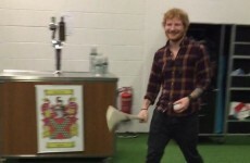 Ed Sheeran had a puck about in Croke Park ahead of his gig tonight