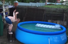 Take a minute and watch this man fail miserably at jumping into a pool