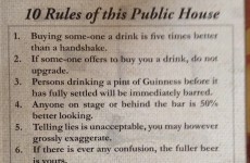 A Rathfarnham pub's 'rules' went down a storm on the internet