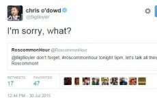 Chris O'Dowd had priceless run in with a Roscommon-themed Twitter account this evening