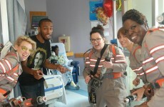 The cast of the female Ghostbusters visited a hospital... and were viciously trolled on Facebook