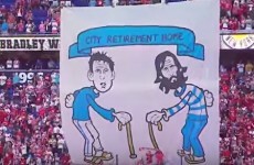 Fans troll Lampard and Pirlo with 'Retirement Home' banner