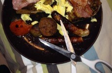 This Dublin man was forced to eat his full Irish with a scissors